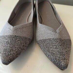 Rothy's The Point Silver Metallic shoes size 10.5 Like New